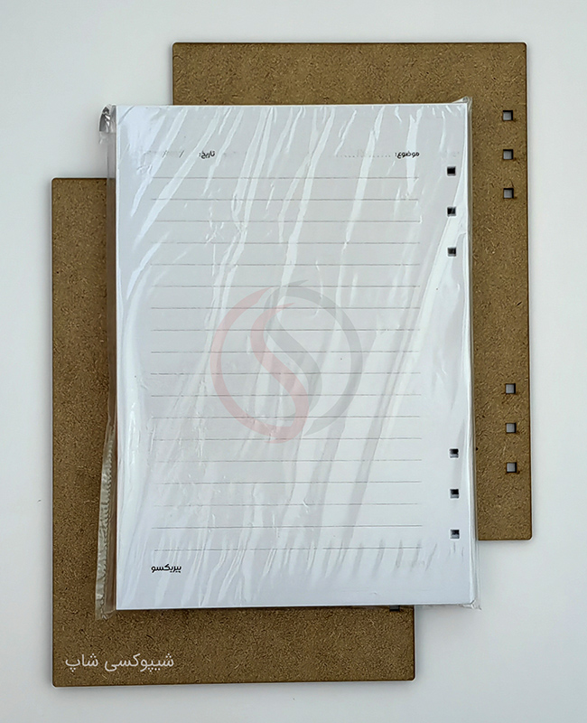 جلد چوبی دفتر با برگه